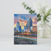 Carte Postale Oklahoma City couleur de l'eau skyline (Debout devant)