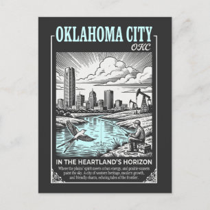 Carte Postale Oklahoma City OKC sur l'horizon du cœur du pays