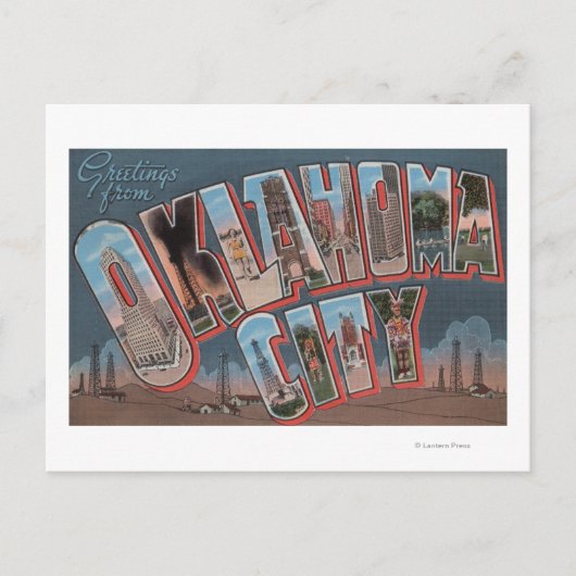 Carte Postale Oklahoma City, Oklahoma (champs pétrolifères) (Devant)