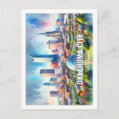 Carte Postale Oklahoma City Oklahoma Fameuse Aquarelle Voyage (Devant)