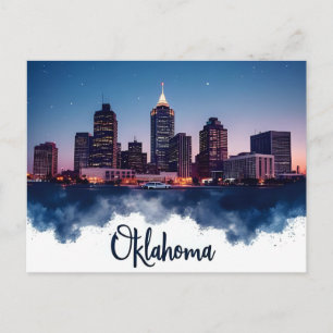 Carte Postale Oklahoma City Skyline la nuit   Ville moderne