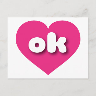Carte Postale Oklahoma coeur rose chaud - I love ok