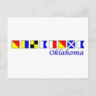 Carte Postale Oklahoma épelé dans l'alphabet du drapeau nautique