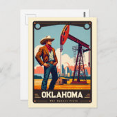 Carte Postale Oklahoma | Esprit patriotique Vintage (Devant / Derrière)