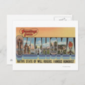 Carte Postale Oklahoma (État natal de Will Rodgers) (Devant / Derrière)