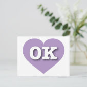 Carte Postale Oklahoma Lavender Heart - I love OK (Debout devant)