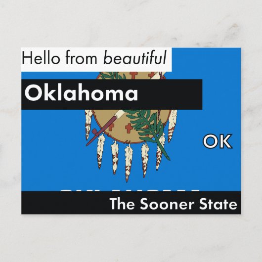Carte Postale Oklahoma L'État Le Plus Tôt (Devant)