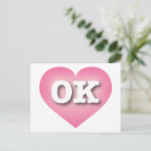Carte Postale Oklahoma Rose Fade Heart - I love OK (Debout devant)
