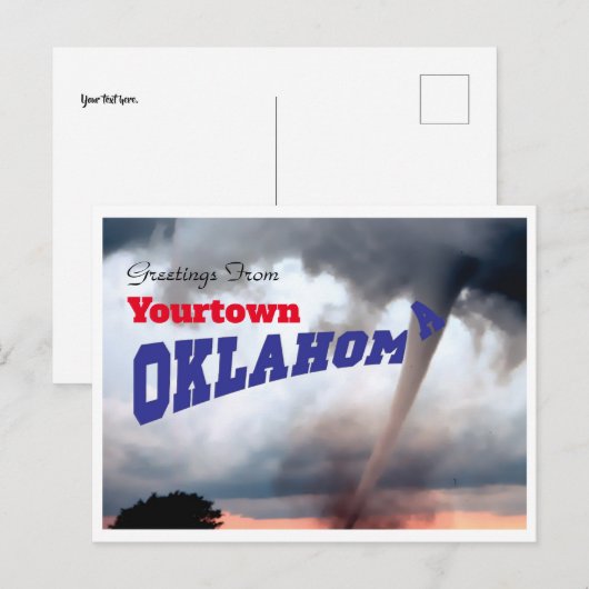 Carte Postale Oklahoma Tornado (Devant / Derrière)