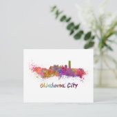 Carte Postale Oklahoma Ville skyline in watercolor (Debout devant)