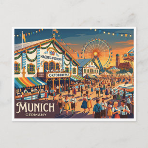 Carte Postale Oktoberfest à Theresienwiese Munich Allemagne