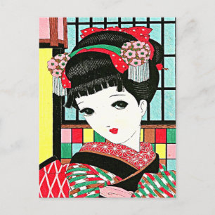Carte Postale Okura Japonaise Geisha Girl
