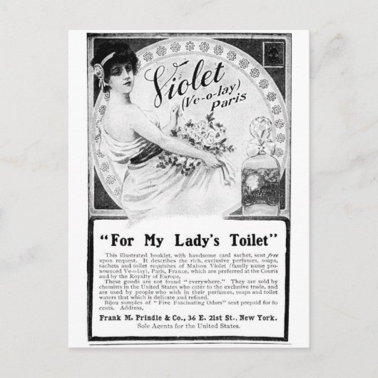 Carte Postale Old Advert : Pour les toilettes de ma dame (Devant)