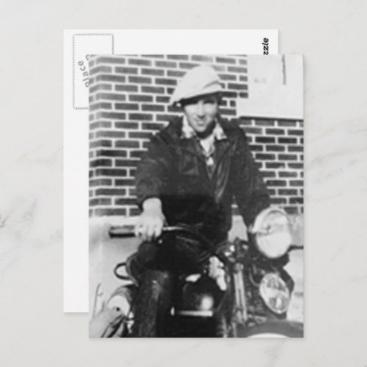 Carte Postale Old Biker (Devant / Derrière)