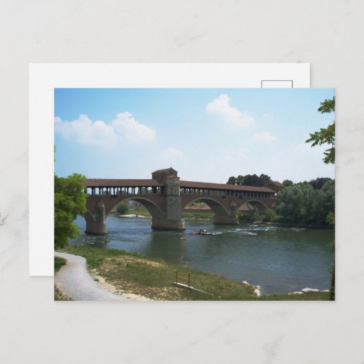 Carte postale Old Bridge Pavia (Devant / Derrière)