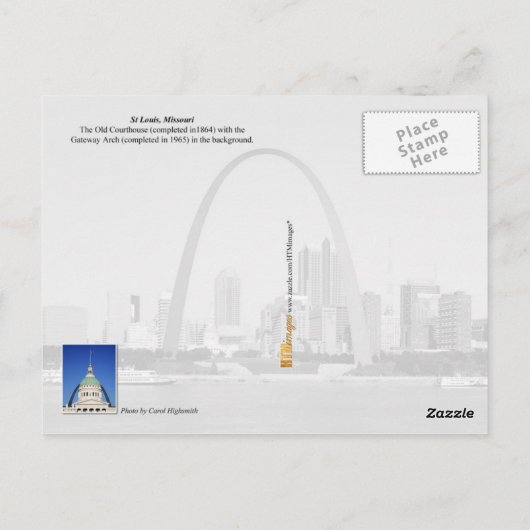 Carte Postale Old Courthouse et Gateway Arch, St Louis (Dos)