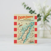 Carte Postale Old Door County Map Postcard (Debout devant)