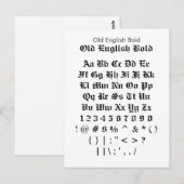 Carte Postale Old English Bold - Feuille d'échantillonnage de po (Devant / Derrière)