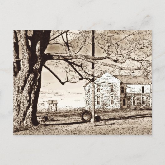 Carte postale Old Farmhouse Sepia (Devant)