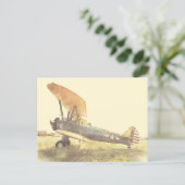 Carte Postale Old Fighter Biplane Airplanes Postcard (Debout devant)