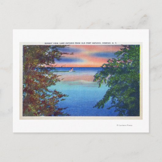 Carte Postale Old Fort Ontario Sunset Vue du lac Ontario (Devant)