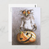 Carte postale Old Halloween Dracula Owl Art (Devant / Derrière)