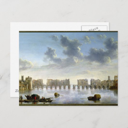 Carte Postale Old London Bridge (pétrole), c.1630 (Devant / Derrière)