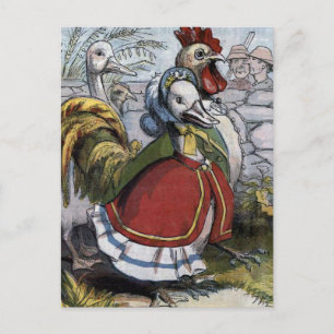 Carte Postale "Old Mother Goose" Vintage Illustration