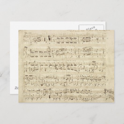 Carte Postale Old Music Notes (Devant / Derrière)