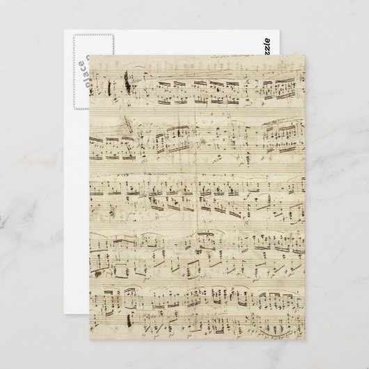 Carte Postale Old Music Notes (Devant / Derrière)