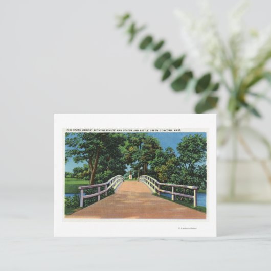 Carte Postale Old North Bridge Vue de Minute Man Statue (Debout devant)