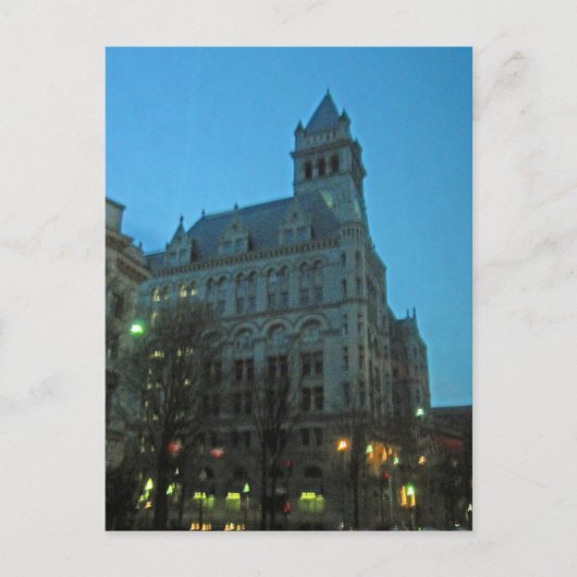 Carte Postale Old Post Office à Night Washington DC (Devant)