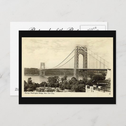 Carte Postale Old Postcard, George Washington Bridge, New York C (Devant / Derrière)