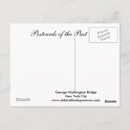 Carte Postale Old Postcard, George Washington Bridge, New York C (Dos)