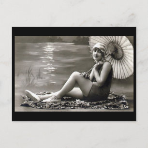 Carte Postale Old Postcard - Girl by the River