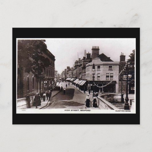 Carte Postale Old Postcard, High Street, Bedford, en 1918 (Devant)