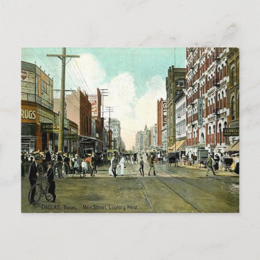 Carte Postale Old Postcard - Main Street, Dallas, Texas (Devant)