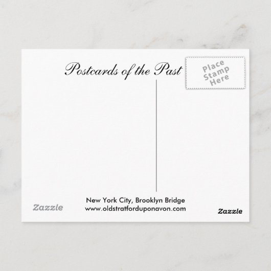 Carte Postale Old Postcard, New York City, Brooklyn Bridge (Dos)