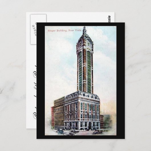 Carte Postale Old Postcard - Singer Building, New York, 1911 (Devant / Derrière)