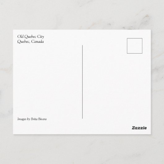 Carte Postale Old Québec, Québec, Canada (Dos)