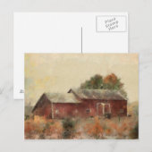 Carte postale Old Red Barn Landcape (Devant / Derrière)