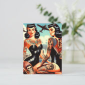 Carte Postale Old School Tatttooed Pin-up (Debout devant)
