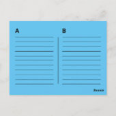 Carte Postale Old Skool Blue Cassette Mix Tape Playlist (Dos)