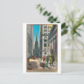 Carte Postale Old Trinity & Wall Street, New York (Debout devant)