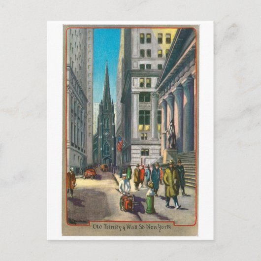 Carte Postale Old Trinity & Wall Street, New York (Devant)