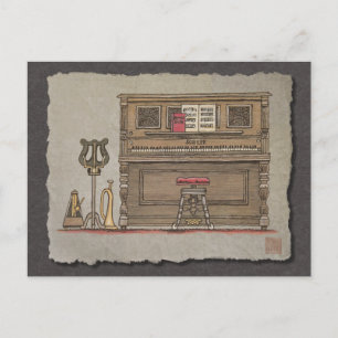 Carte Postale Old Upright Piano