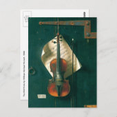 Carte Postale Old Violon Still Life par William Michael Harnett (Devant / Derrière)