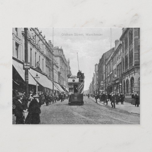 Carte Postale Oldham Street, Manchester, vers 1910 (Devant)