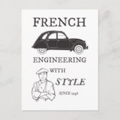 Carte Postale Oldtimer 2cv French engineering (Devant)
