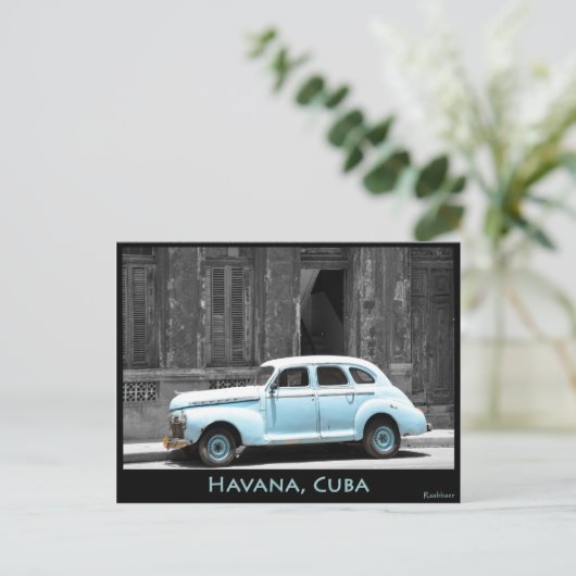 CARTE POSTALE OLDTIMER EN HAVANE (Debout devant)